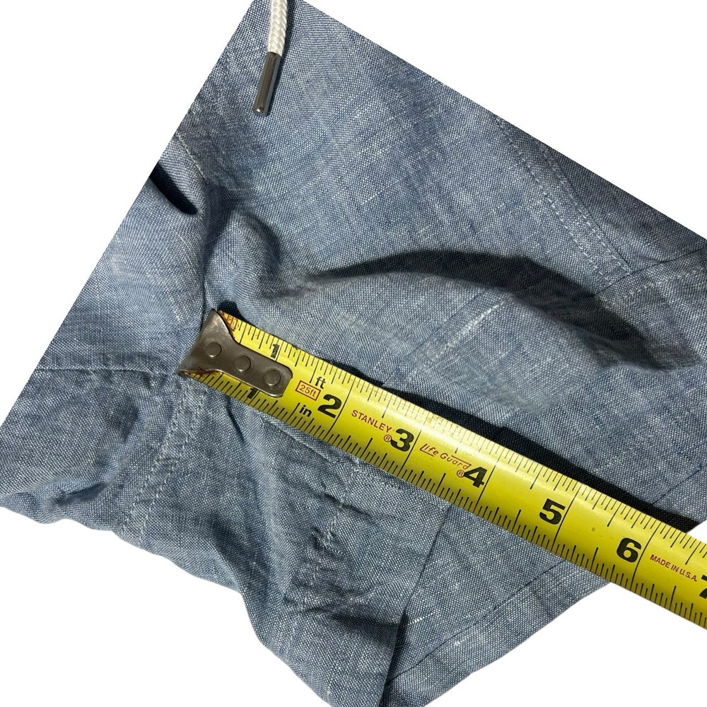 Athleta Womens Cabo 4" Linen Shorts Size 14 Blue Drawstring With Pockets‎ - Picture 6 of 12
